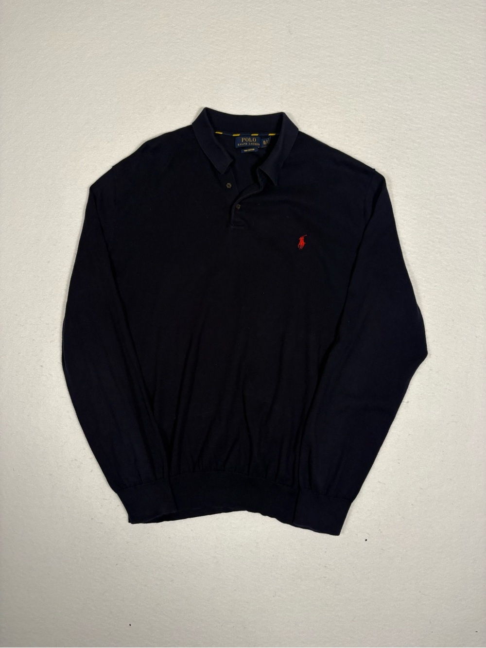Polo Ralph Lauren Men's Navy Blue Long Sleeve Collar Sweater Size XL #T0143